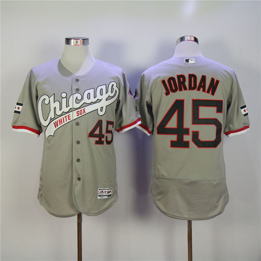 Men Chicago White Sox 45 Jordan Grey MLB Jerseys